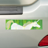 Echte Unicorn in een Bosboomklever Bumpersticker (Op auto)