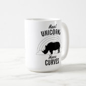 Echte Unicorns hebben curves Koffiemok (Voorkant rechts)
