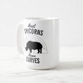 Echte Unicorns hebben curves Koffiemok (Voorkant links)