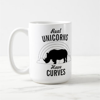 Echte Unicorns hebben curves Koffiemok
