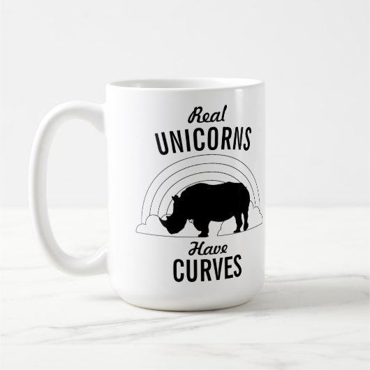 Echte Unicorns hebben curves Koffiemok (Links)