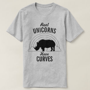 Echte Unicorns hebben krommen, Funny Rhino T-shirt