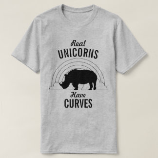 Echte Unicorns hebben krommen, Funny Rhino T-shirt