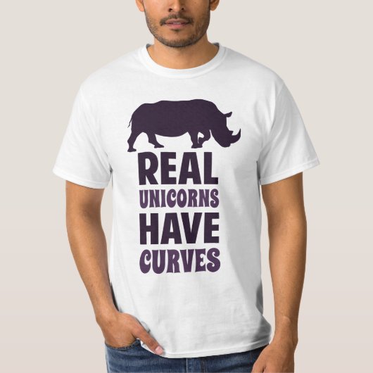 Echte Unicorns hebben krommen T-shirt (Voorkant)