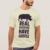Echte Unicorns hebben krommen T-shirt (Voorkant)
