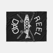 Echte Vader Vissen Papa Vader Grap Cool Grappig Fleece Deken (Voorkant (Horizontaal))