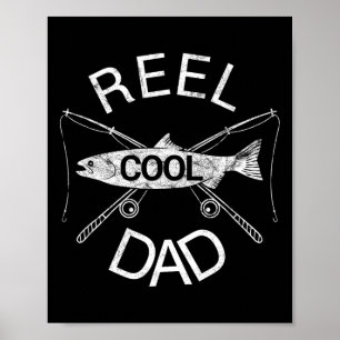 Echte Vader Visserij Papa Vader Grap Cool Grappig Poster