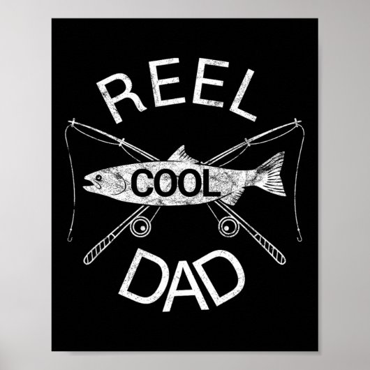 Echte Vader Visserij Papa Vader Grap Cool Grappig Poster (Voorkant)