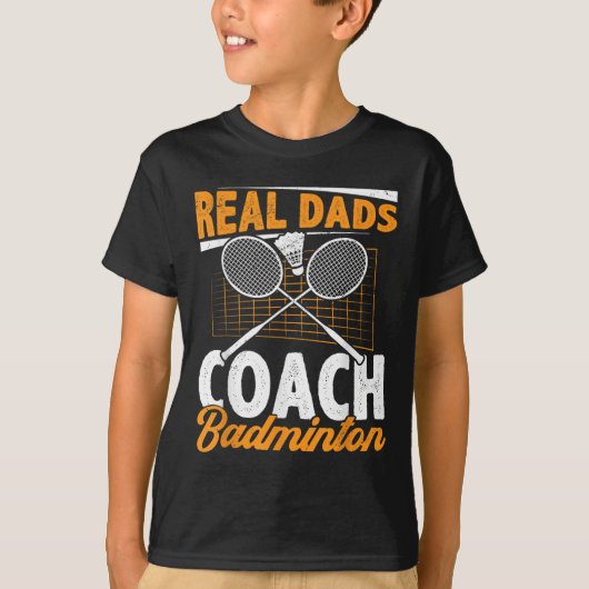 Echte vaders coach badminton badminton speler shut t-shirt (Voorkant)