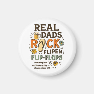 Echte vaders rocken teenslippers magneet