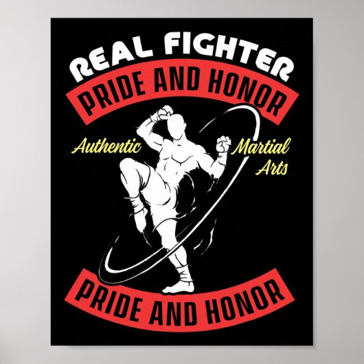 Echte vechter Muay Thai MMA vecht authentieke Mart Poster (Voorkant)