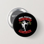 Echte vechter Muay Thai MMA vecht authentieke Mart Ronde Button 5,7 Cm (Voorkant /achterkant)