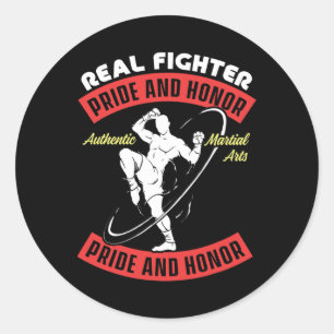 Echte vechter Muay Thai MMA vecht authentieke Mart Ronde Sticker