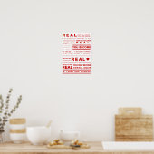 Echte Velveteen Rabbit Quote Poster (rood) (Keuken)