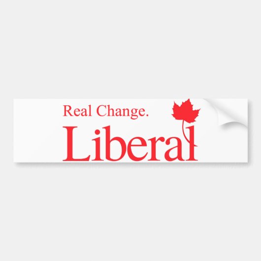 Echte Verandering Liberale Logo Bumpersticker (Voorkant)