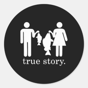 Echte Verhaal Vissen Echte Man En Vrouw Ronde Sticker