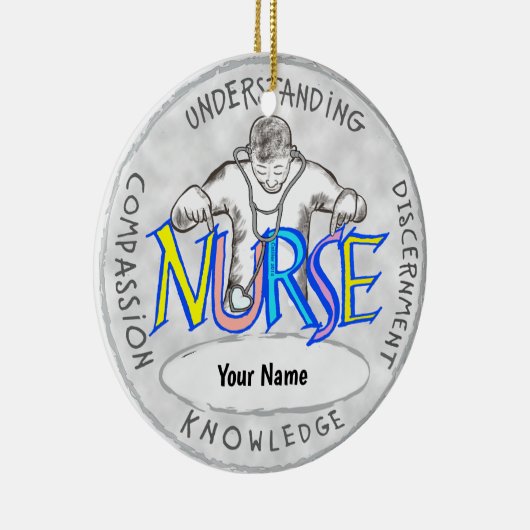 Echte verpleegkundige keramisch ornament (Rechts)