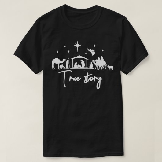 Echte verraderlijke kerstmis Baby Jesus Manger Ca T-shirt (Design voorkant)