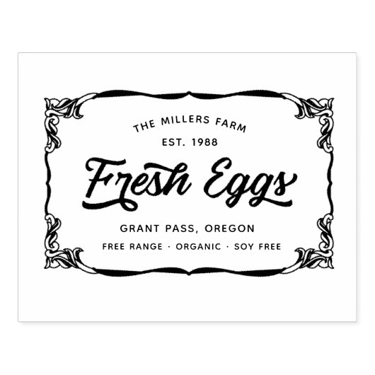 Echte Verse Eieren Karton Rubberstempel (Afrduk)