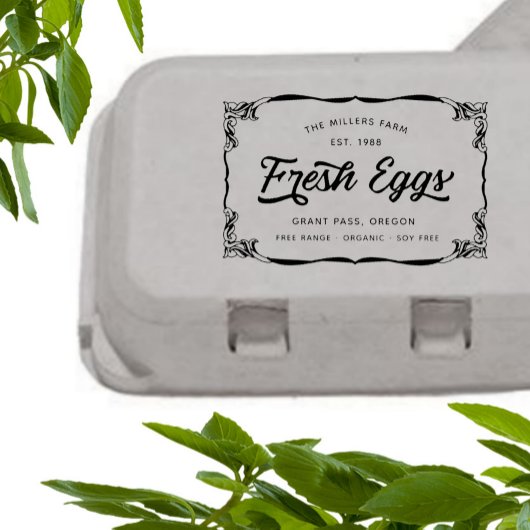Echte  Verse Eieren Karton Rubberstempel