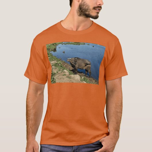 Echte Vietnamese buffels en rijstvelden T-shirt (Voorkant)