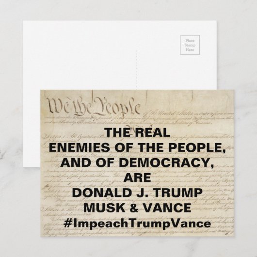 Echte vijand van het volk en van de democratie briefkaart (Voorkant / Achterkant)