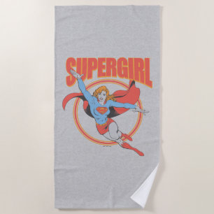 Echte Vintage Supergirl Vliegend Grafisch Strandlaken