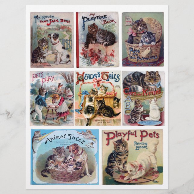 Echte Vintage Victoriaans Kinderboek Hoesjes (Voorkant)