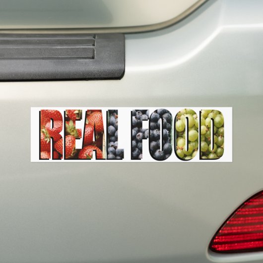 Echte voedingsmiddelen bumpersticker (Op auto)