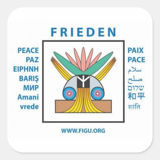 Echte vrede vierkante sticker (Voorkant)