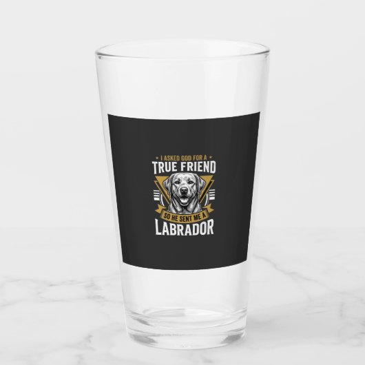 Echte vriend labrador hond glas (Voorkant)