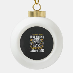 Echte vriend labrador hond keramische bal ornament