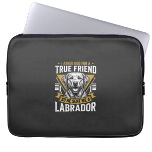 Echte vriend labrador hond laptop sleeve