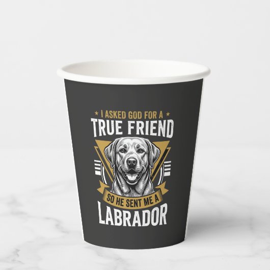 Echte Vriend Labrador Hond Papieren Bekers (Voorkant)