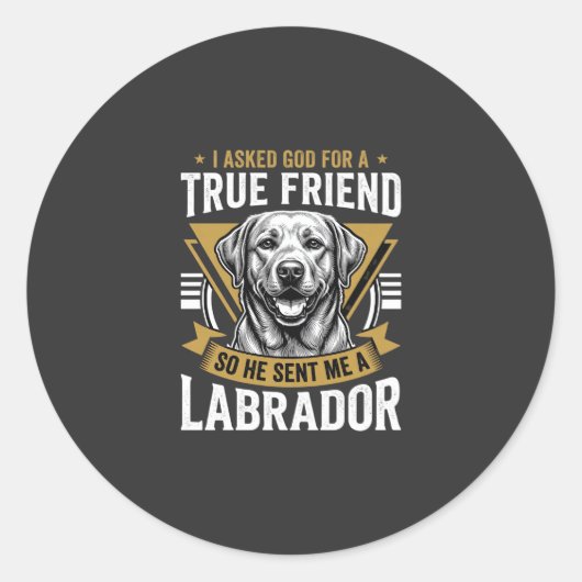 Echte vriend labrador hond ronde sticker (Voorkant)