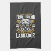 Echte vriend labrador hond theedoek (Verticaal)