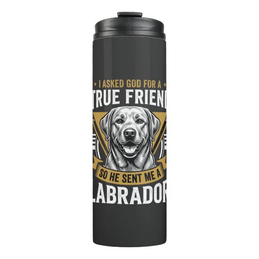Echte vriend labrador hond thermosbeker (Voorkant)