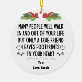 echte vriend verlaat voetafdrukken in je hart keramisch ornament
