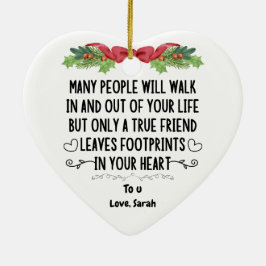 echte vriend verlaat voetafdrukken in je hart keramisch ornament