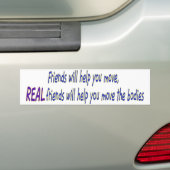 Echte vrienden bumpersticker (Op auto)