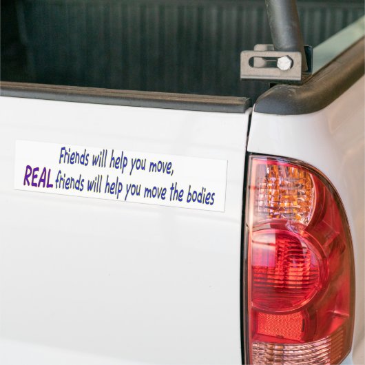 Echte vrienden bumpersticker (Op Truck)