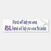 Echte vrienden bumpersticker (Voorkant)