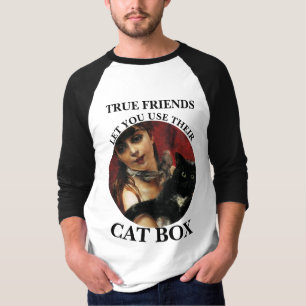 ECHTE VRIENDEN LATEN JE HUN KATtenbak GEBRUIKEN T-shirt