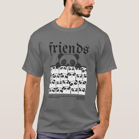 Echte vrienden Panda vintage T-shirt (Voorkant)