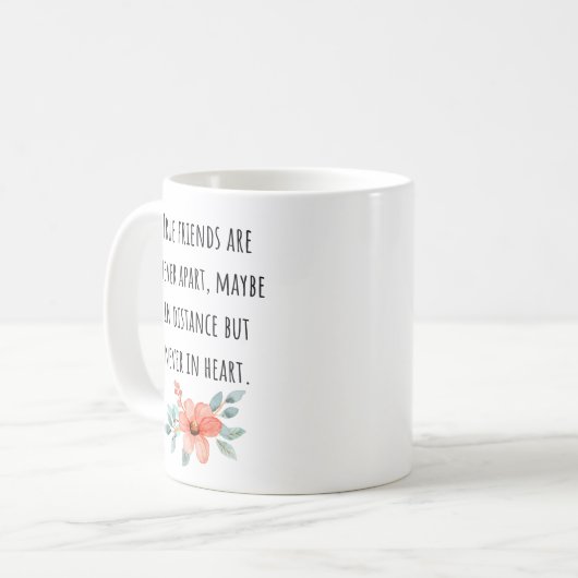 Echte vrienden zijn nooit apart van vriendschap koffiemok (Voorkant links)