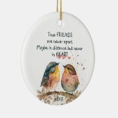 Echte vrienden zijn nooit uit elkaar, misschien op keramisch ornament (Rechts)