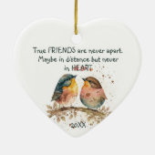 Echte vrienden zijn nooit uit elkaar, misschien op keramisch ornament (Achterkant)