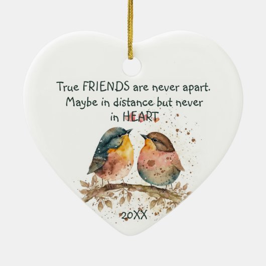 Echte vrienden zijn nooit uit elkaar, misschien op keramisch ornament (Achterkant)