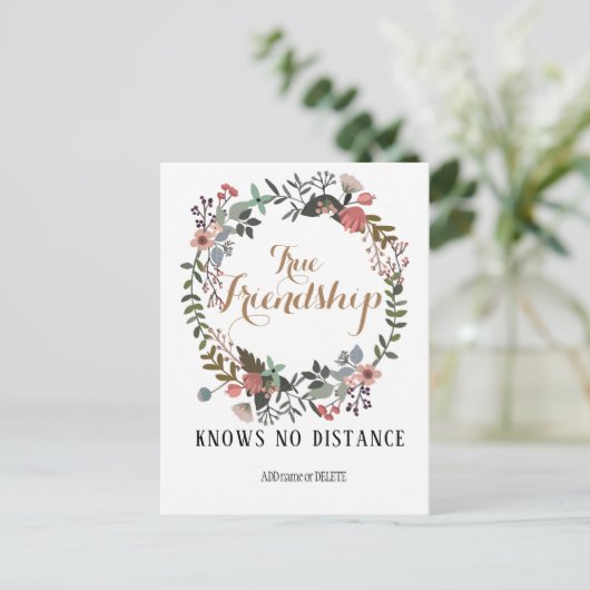 Echte vriendschap citeert de appreciatie van de Vr Briefkaart (Staand voorkant)