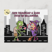 Echte vriendschap in de stad Halloween Feestdagenkaart (Voorkant)